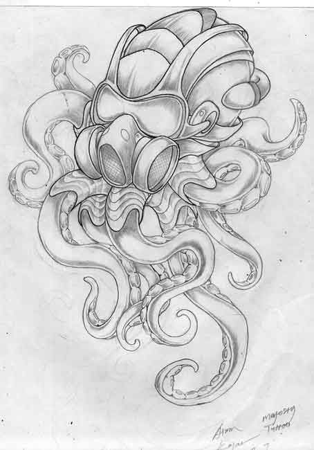 454x650 octopus virus - Virus Drawing