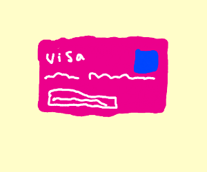 300x250 Pink Visa Card Drawing - Visa Drawing