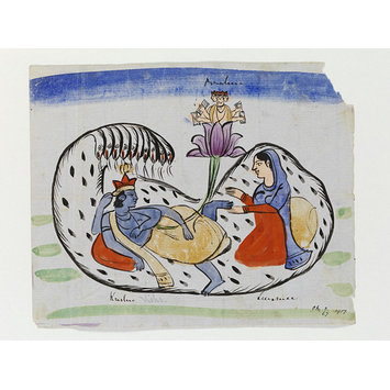 355x355 Vishnu And Lakshmi - Vishnu Drawing