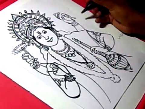 480x360 How To Draw Lord Vishnu Drawing Step - Vishnu Drawing