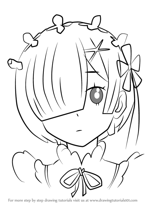 566x800 Learn How To Draw Rem From Re Zero - Visit Drawing