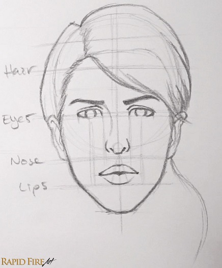 436x526 How To Draw Faces For Beginners Simple Rapidfireart - Visit Drawing