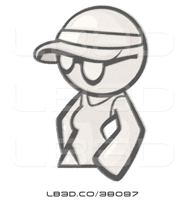 600x652 illustration of cartoon sketched design mascot lady avatar wearing - Visor Drawing