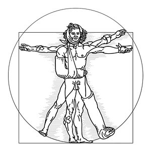 300x300 Injured Vitruvian Man, Conceptual Image Photograph - Vitruvian Man Drawing