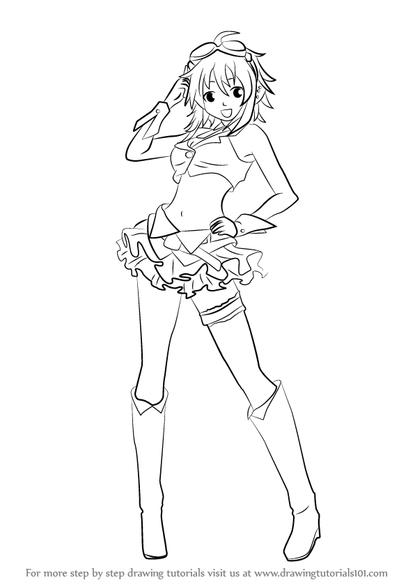 596x842 learn how to draw gumi from vocaloid - Vocaloid Drawings