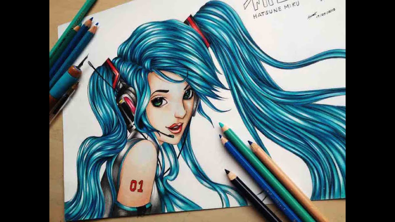 1280x720 drawing hatsune miku - Vocaloid Drawings