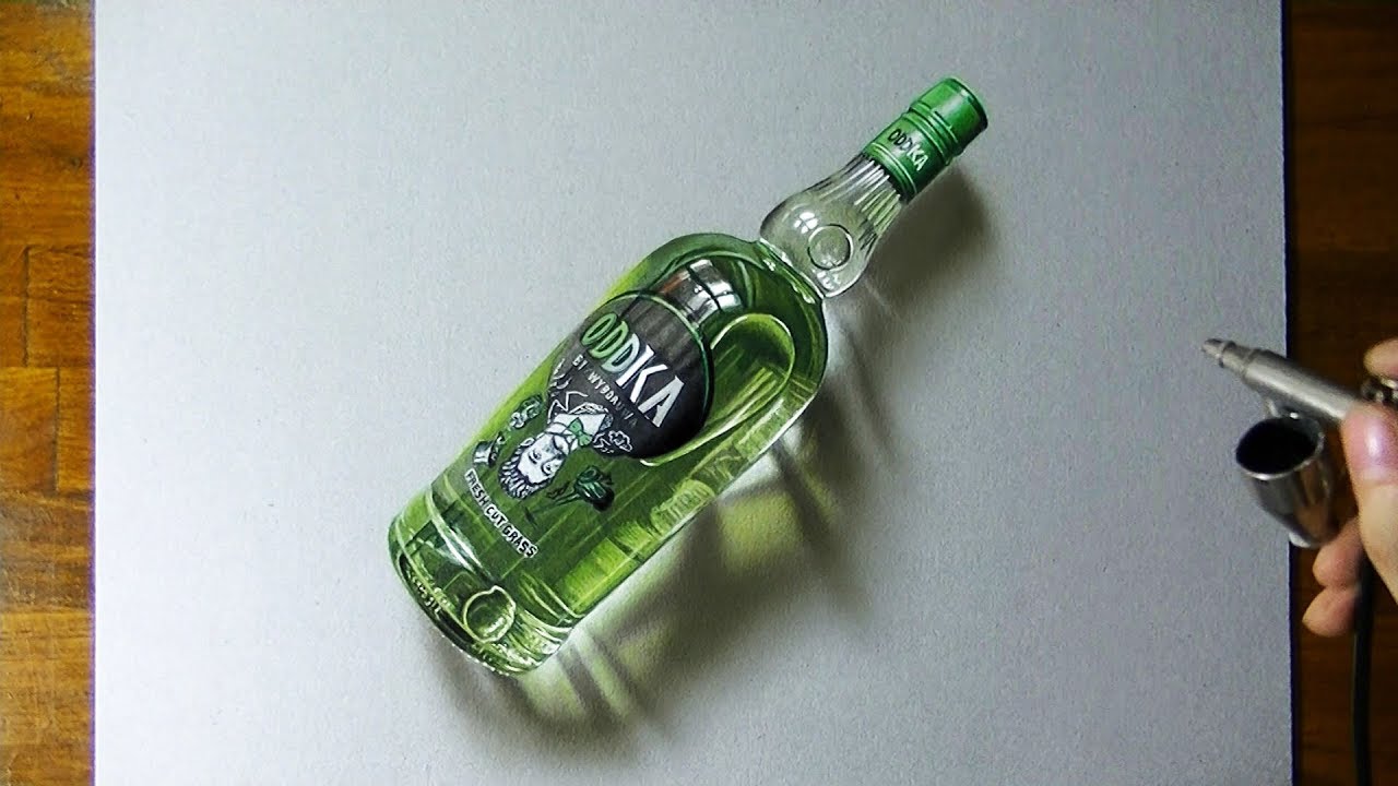 1280x720 drawing timelapse a bottle of oddka - Vodka Bottle Drawing