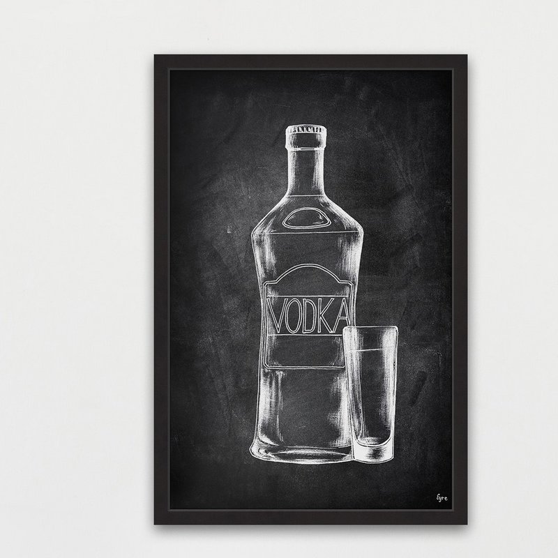800x800 williston forge 'vodka bottle' framed drawing print wayfair - Vodka Bottle Drawing