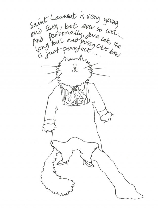 640x853 grace coddington for vogue punk cat drawings sidewalk hustle - Vogue Drawings