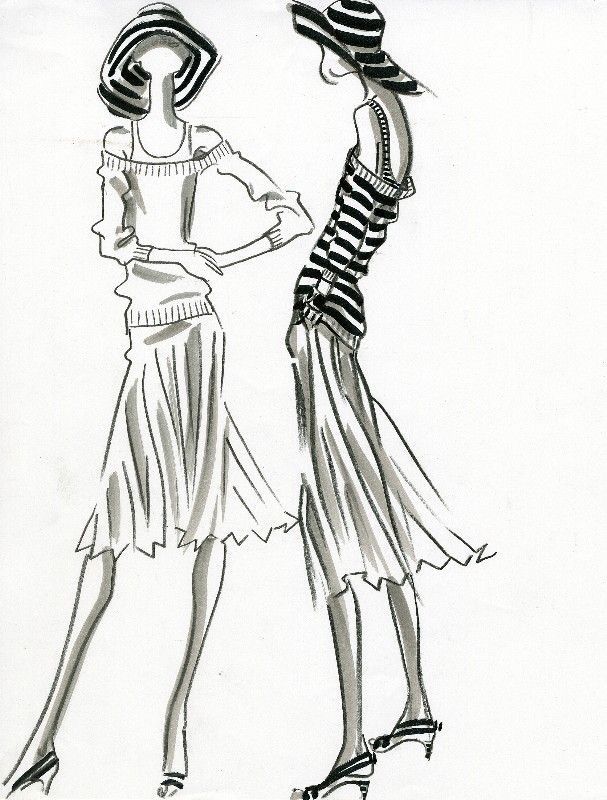 607x800 Chanel Drawing Vogue For Free Download - Vogue Drawings