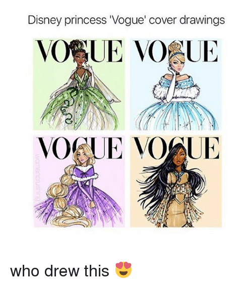 500x566 Disney Princess 'vogue' Cover Drawings Voorue No Ue Norue Moaue - Vogue Drawings