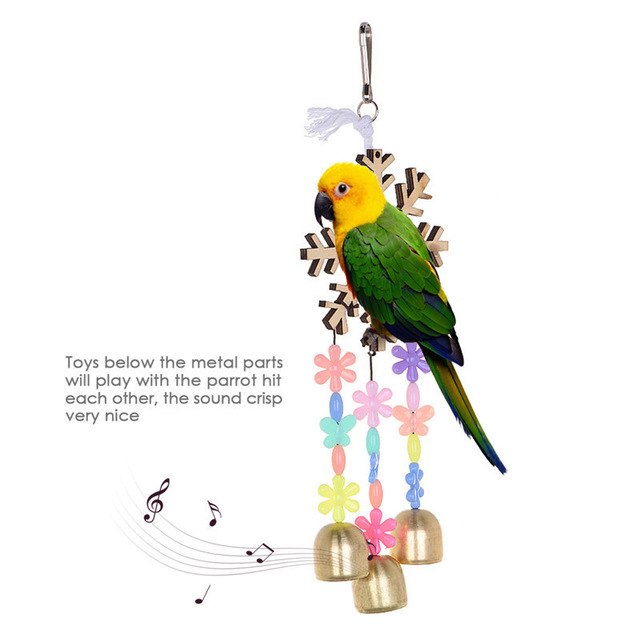 640x640 pet bird parrot snowflake loofah chew toys bells making sweet - Voice Drawing