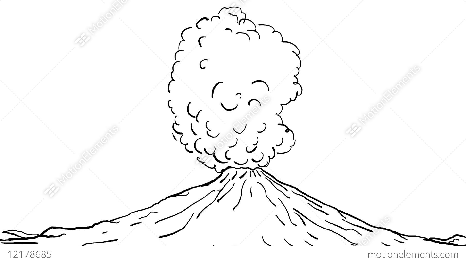 Извержение вулкана раскраска