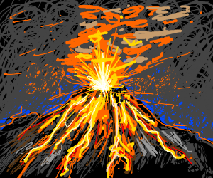 300x250 volcano eruption drawing - Volcanic Eruption Drawing