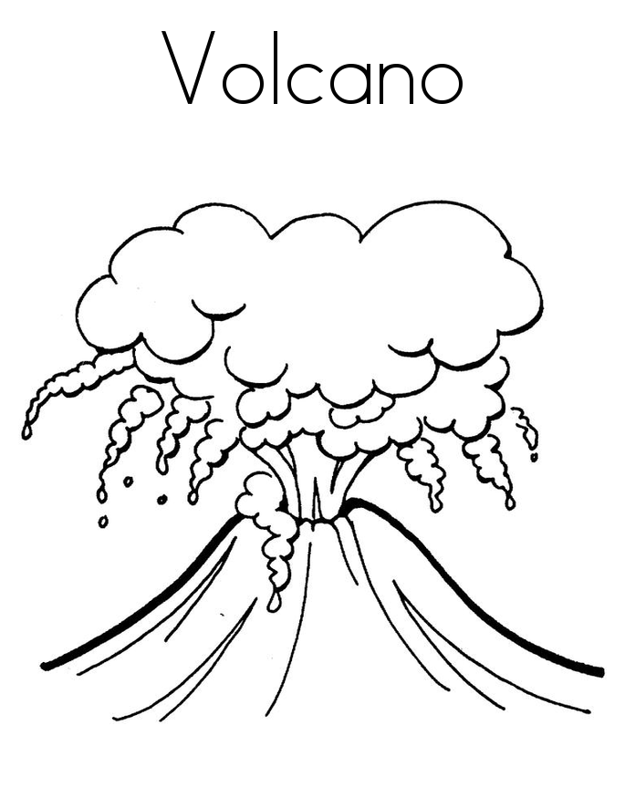 Volcano Cartoon Drawing