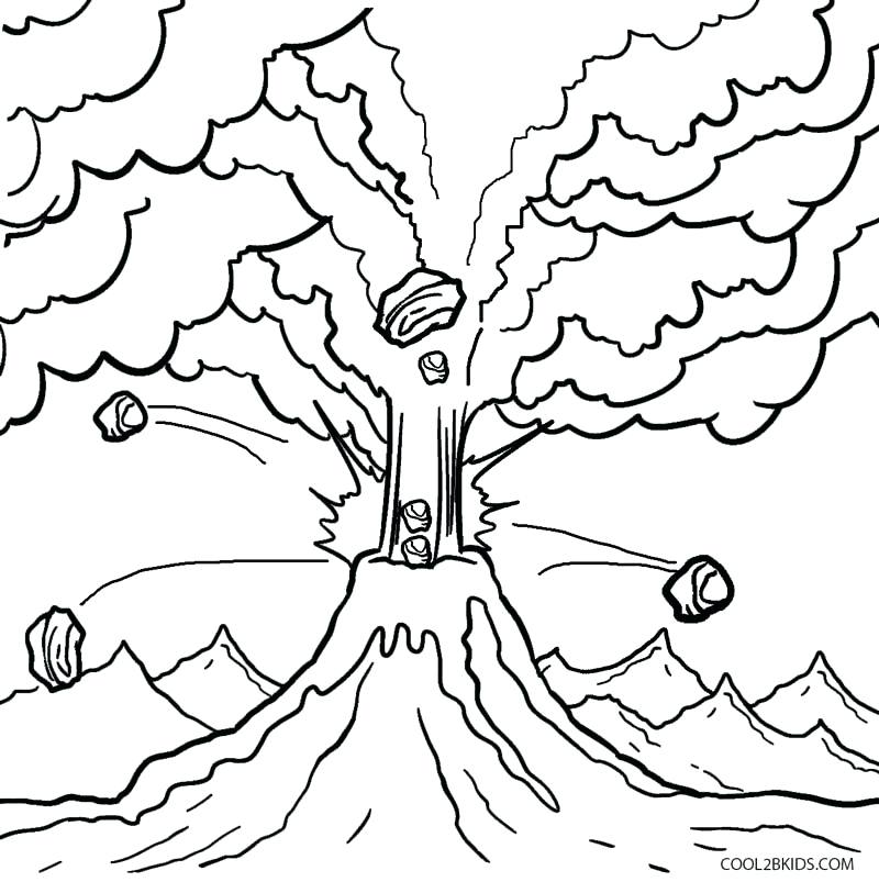 800x803 drawing to print and coloring volcano coloring pages - Volcano Drawing