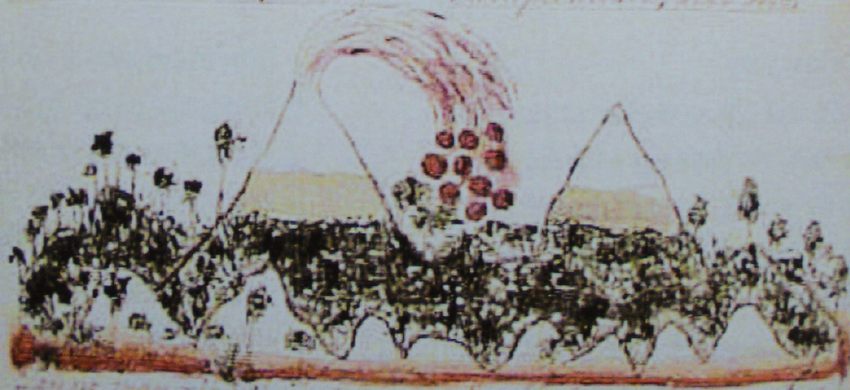 850x390 Drawing Of The Eruption - Volcano Drawing
