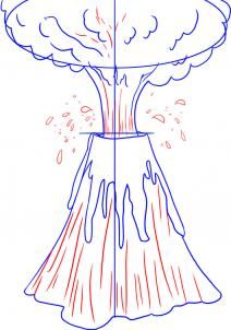 212x302 how to draw a volcano step theme disaster drawings, volcano - Volcano Drawing