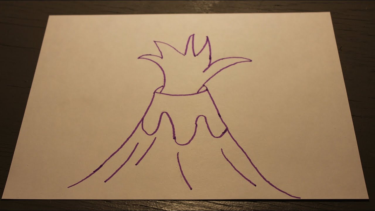 1280x720 How To Draw A Volcano! - Volcano Drawing Pictures