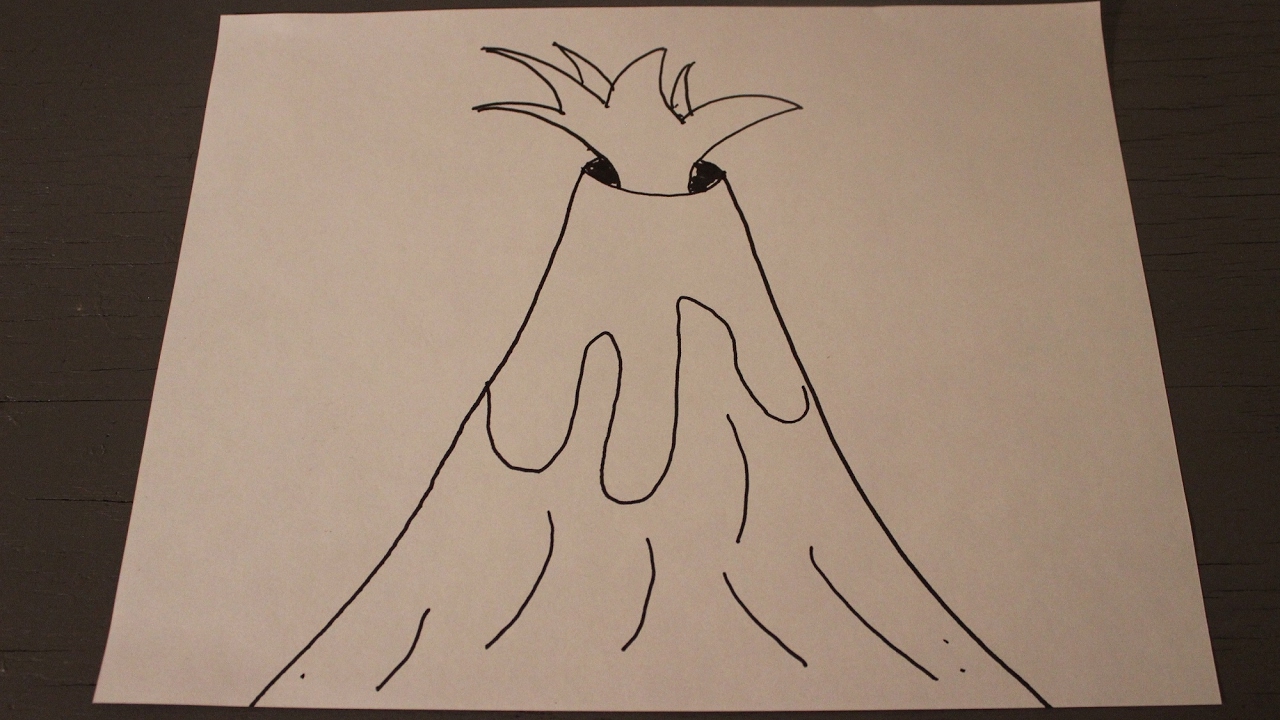1280x720 How To Draw A Volcano - Volcano Drawing Pictures