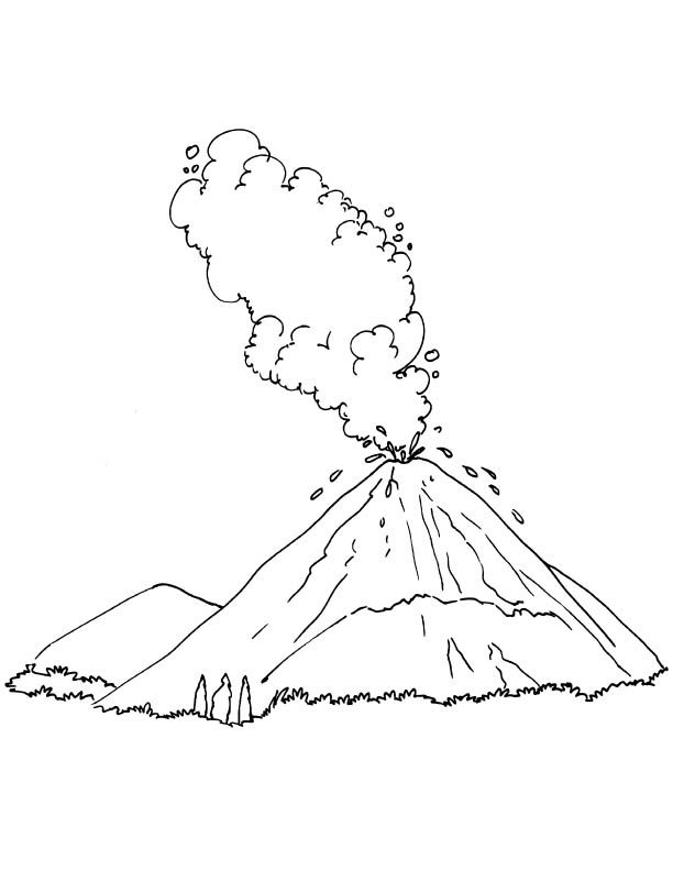 612x792 Volcano - Volcano Drawing Pictures