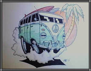 300x235 vw bus drawing - Volkswagen Bus Drawing