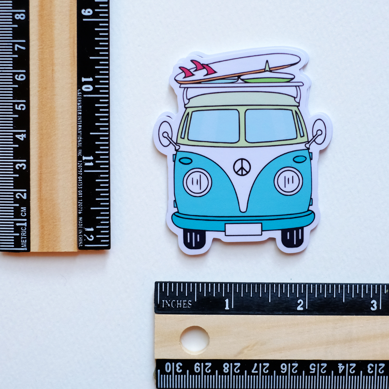 1280x1280 surfboard camper van peace sign volkswagen vw bus decal - Volkswagen Bus Drawing