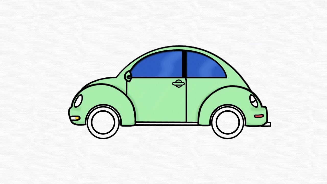 1280x720 how to draw volkswagen beetle - Volkswagen Drawing