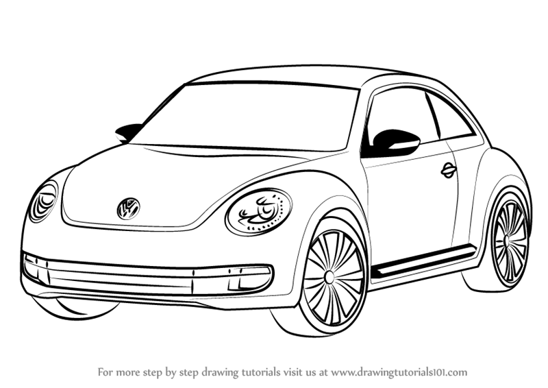 800x566 learn how to draw volkswagen beetle - Volkswagen Drawing