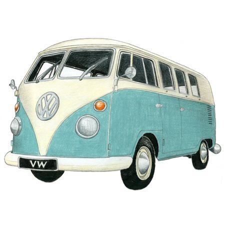 450x450 vw camper drawing - Volkswagen Van Drawing