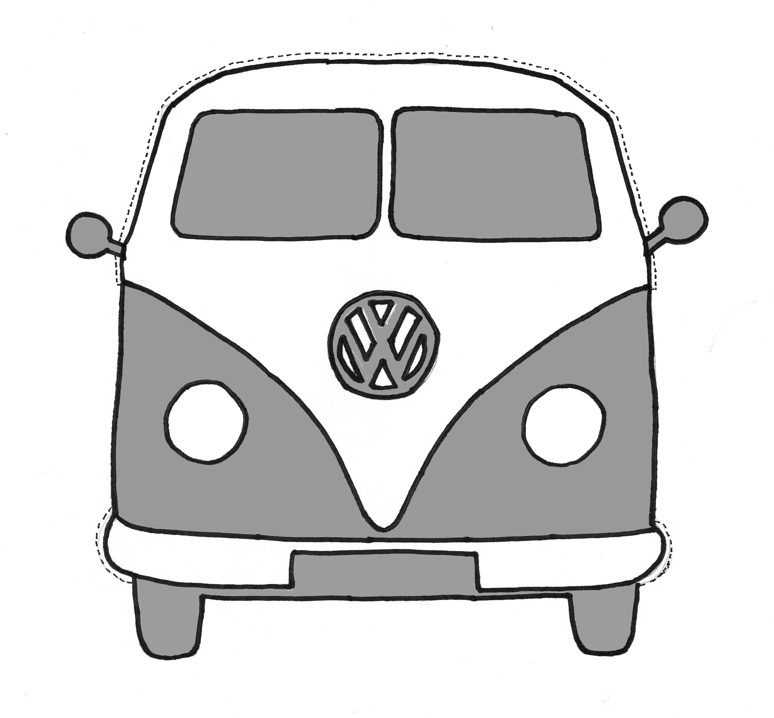 2505x2324 Vw Bus Drawing - Volkswagen Van Drawing