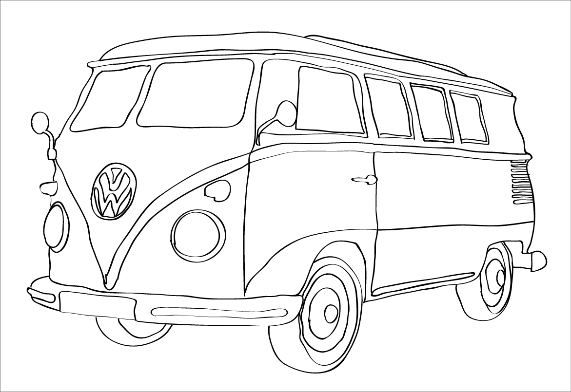 Volkswagen Van Drawing at PaintingValley.com | Explore collection of