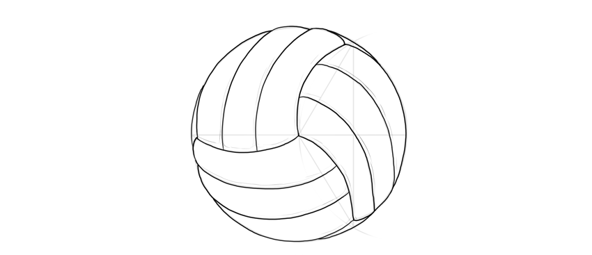 850x367 How To Draw A Ball - Volleyball Ball Drawing