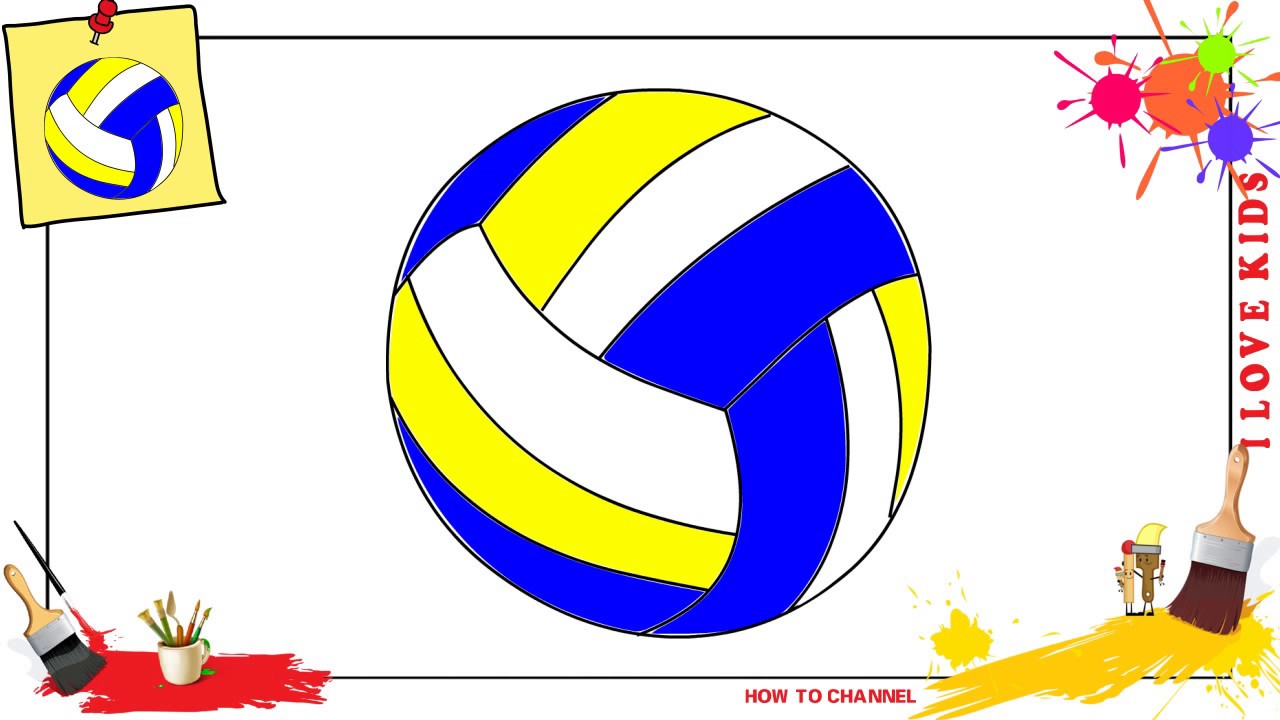 1280x720 how to draw a volleyball easy slowly step - Volleyball Ball Drawing