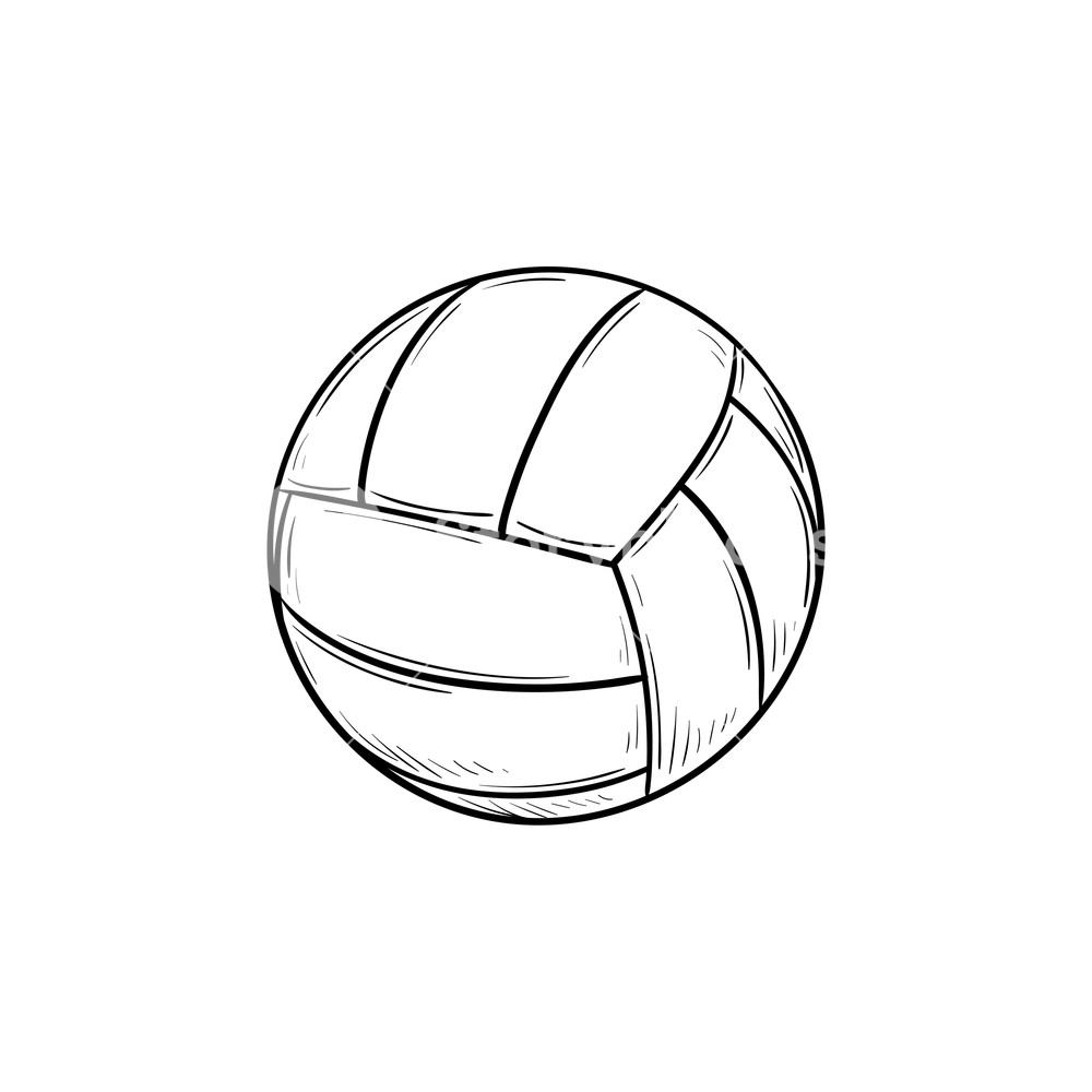 1000x1000 volleyball ball hand drawn outline doodle icon royalty free stock - Volleyball Ball Drawing