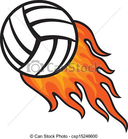 431x470 volleyball ball in fire - Volleyball Ball Drawing