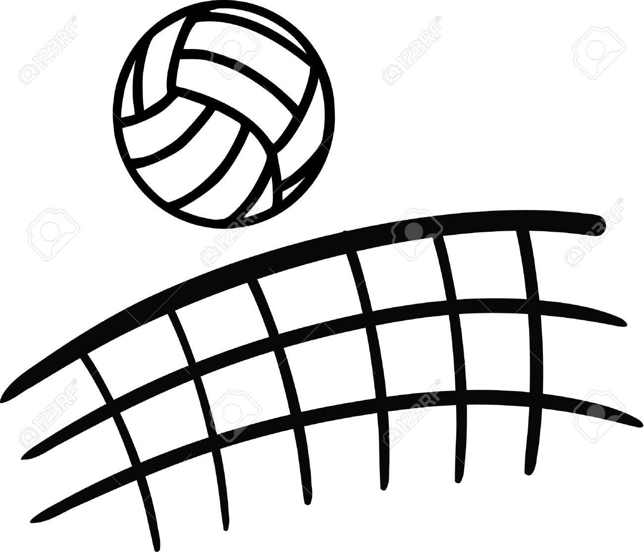 1300x1115 volleyball ball and net clipart great free clipart, silhouette - Volleyball Drawing
