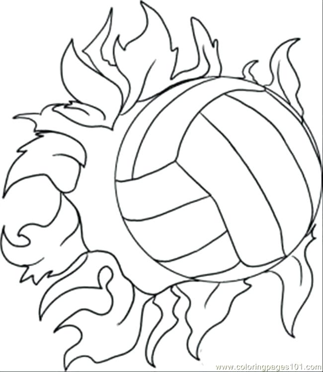 650x749 coloring pages drawings volleyball coloring pages for kids - Volleyball Drawing
