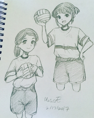 320x400 Hinata From Volleyball - Volleyball Girl Drawing