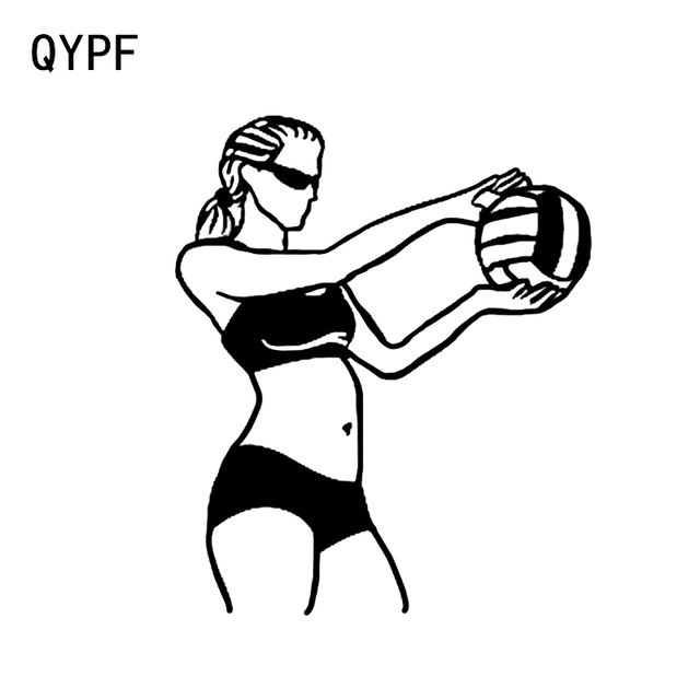 640x640 qypf volleyball girl player female sport vinyl decor car - Volleyball Girl Drawing