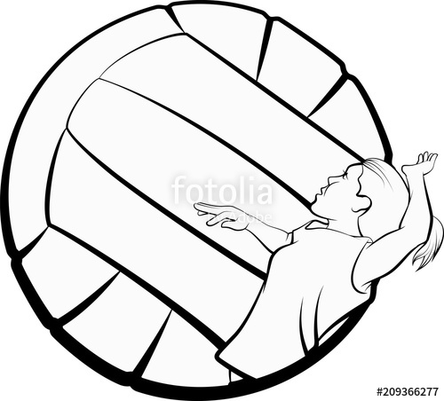 500x452 Stylized Volleyball Girl Stock Image And Royalty Free Vector - Volleyball Girl Drawing