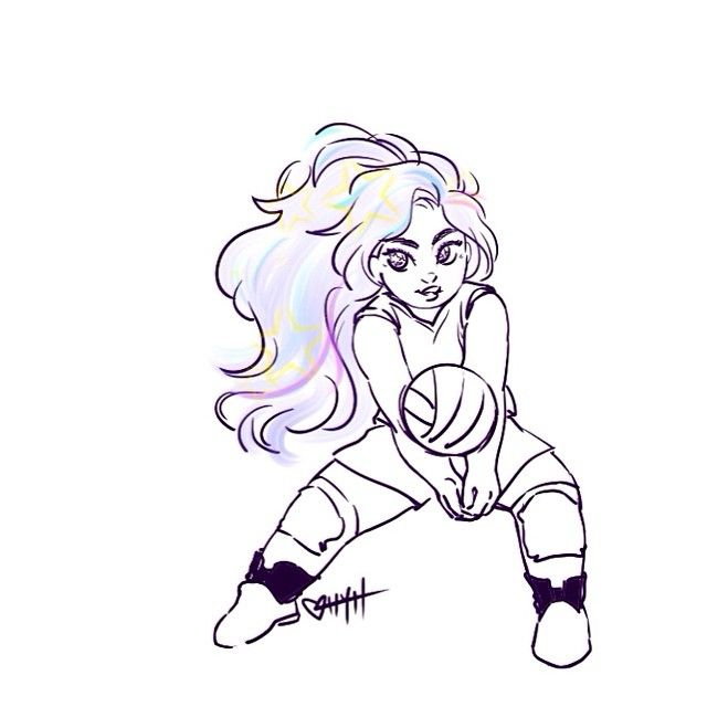 640x640 volleyball player amethyst - Volleyball Girl Drawing