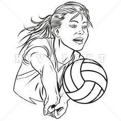236x236 Best Volleyball Clip Art Images Clipart Images, Clip Art - Volleyball Girl Drawing