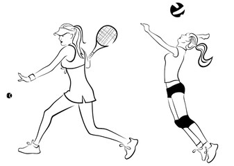 337x240 Volleyball Photos, Royalty Free Images, Graphics, Vectors Videos - Volleyball Girl Drawing