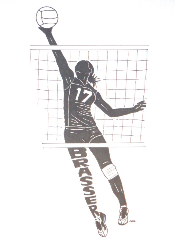 570x801 women's volleyball silhouette volleyball - Volleyball Girl Drawing