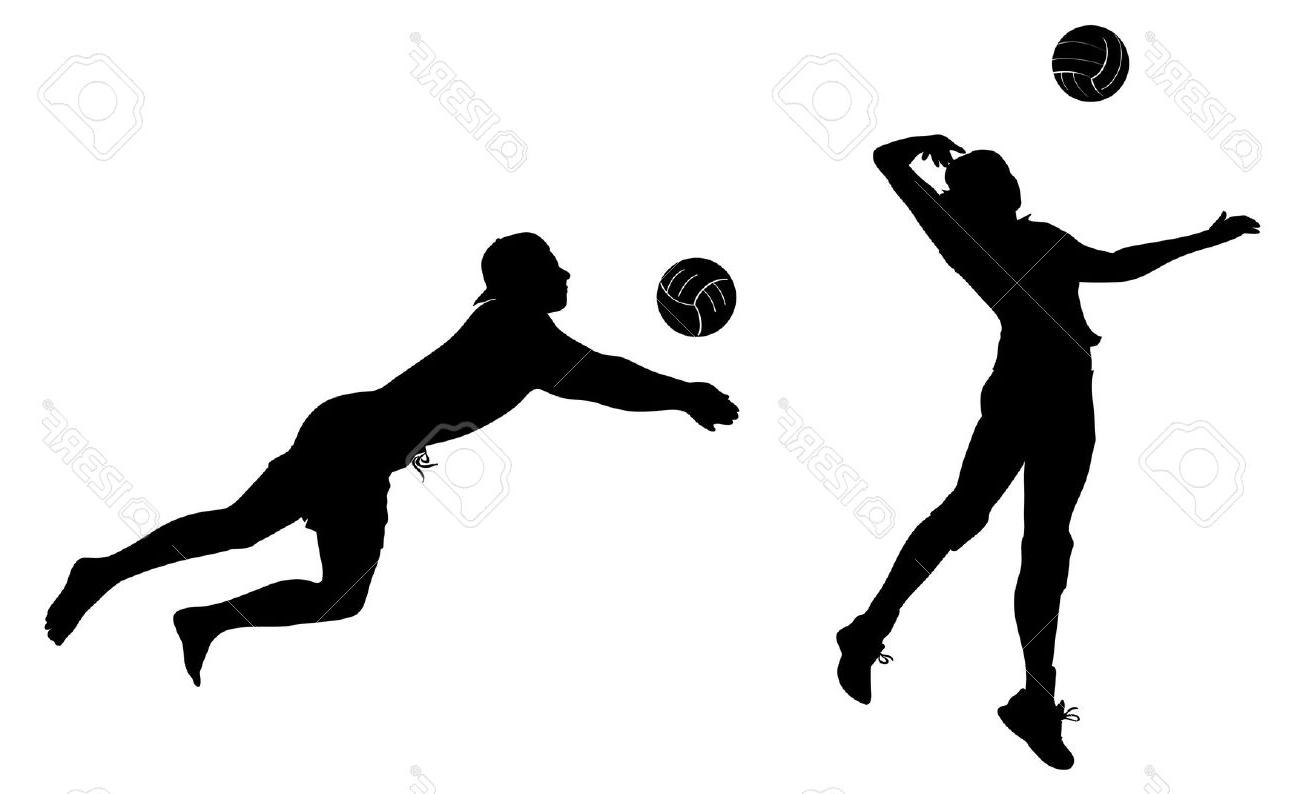 1300x794 Hd Volleyball Silhouette Clipart Drawing - Volleyball Player Drawing