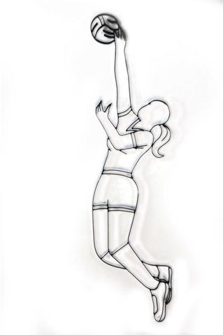 319x480 Volleyball Player Metal Wall Decor And Wall Art Sculpture All - Volleyball Player Drawing