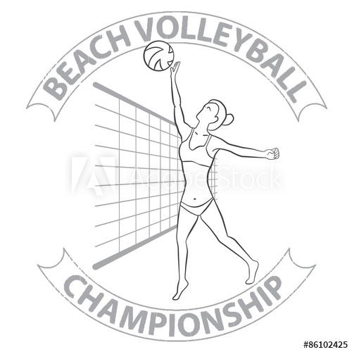 500x500 Woman Beach Volleyball Player In Sketch Freehand Drawing Style - Volleyball Player Drawing
