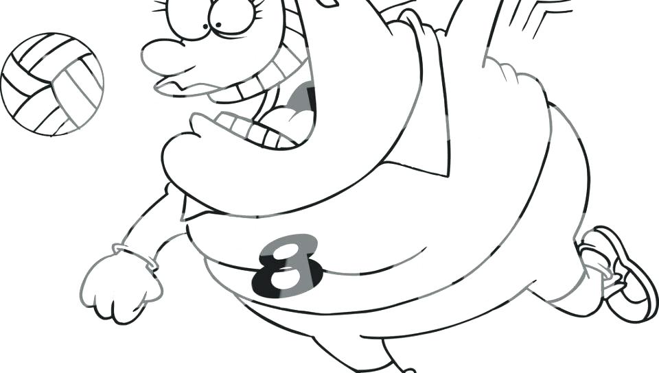 960x544 Coloring Volleyball Player Coloring Pages To Print Cartoon Summer - Volleyball Player Drawing