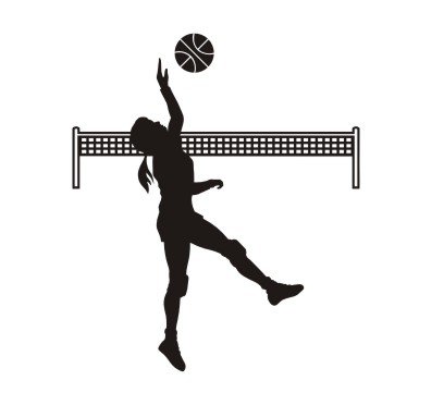 397x372 Swaroop Graphic Point Volleyball Player Silhouette - Volleyball Player Drawing